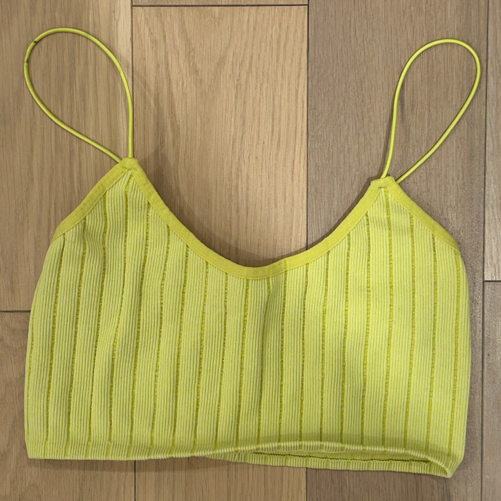 Zara Yellow Striped Crop Top